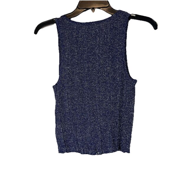 House of harlow 1960 Blue sleeveless top scoop neck sparkle sz Small nwot read - Picture 4 of 6